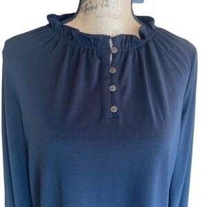 Adrianna Papell blouse black button front long sleeve Medium